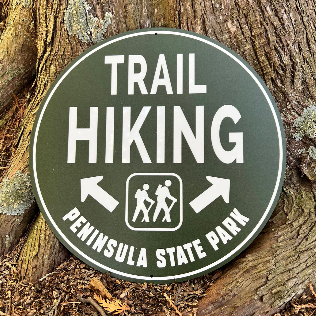 Trail Hiking Metal Circle Decorative Sign