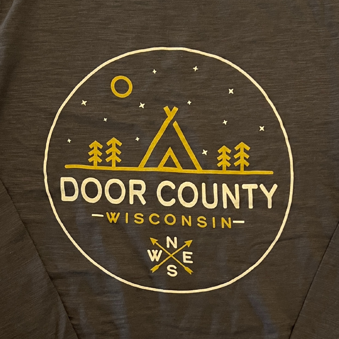 Door County WI Midnight Tent T-shirt Long Sleeve Turkish Coffee