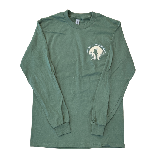DC Adventure Awaits Military Green LS Tee