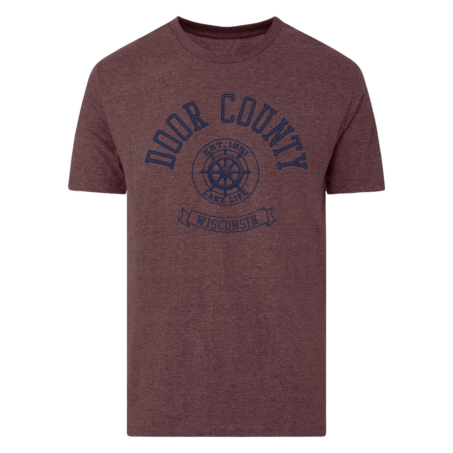 DC Ship Wheel Maroon Heather Tee
