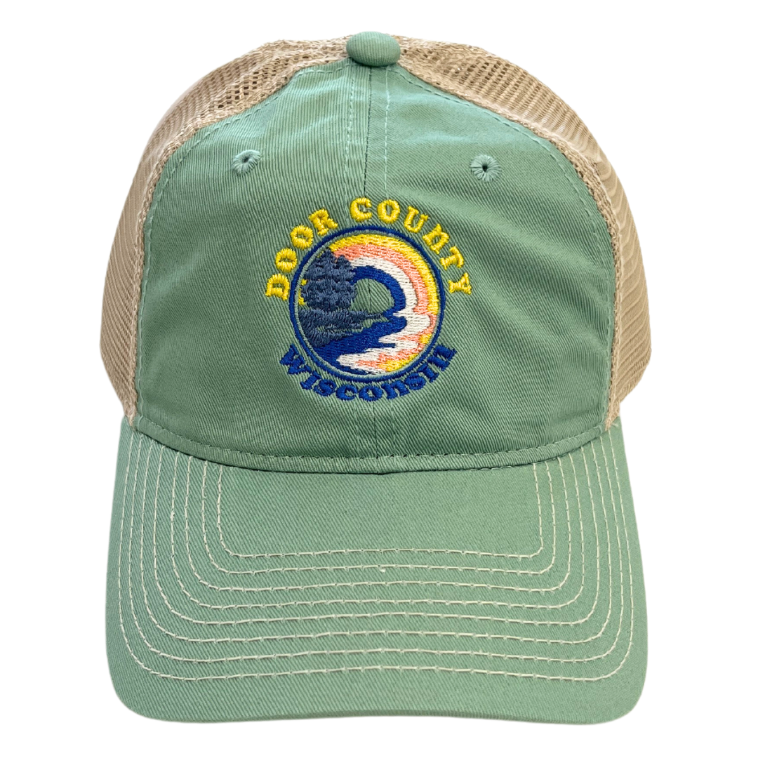 Door County Circle Reflection Greenstone Ball Cap
