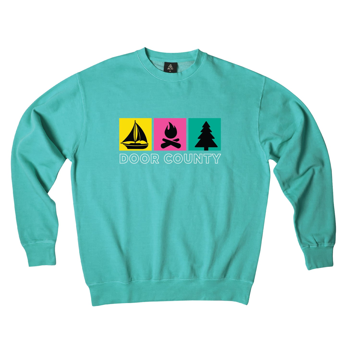 Door County Color Block Icons Aqua Crew