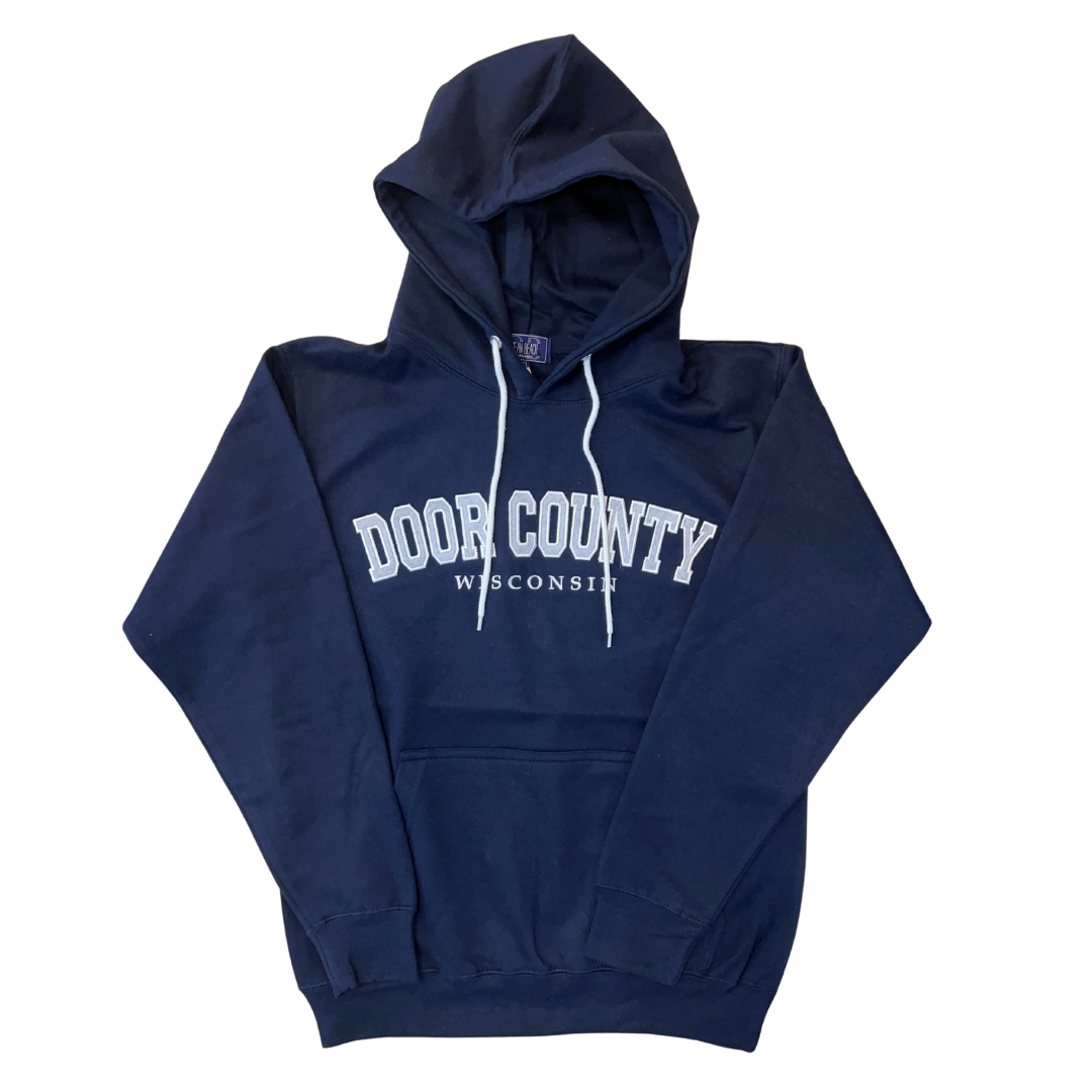 Door County Wisconsin Applique Navy Unisex Hoodie
