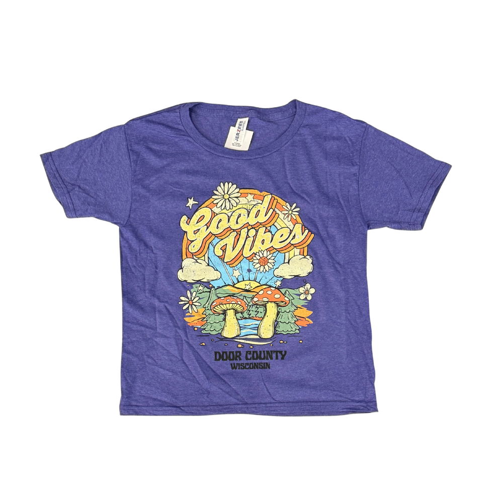 Good Vibes Heather Purple Youth Tee
