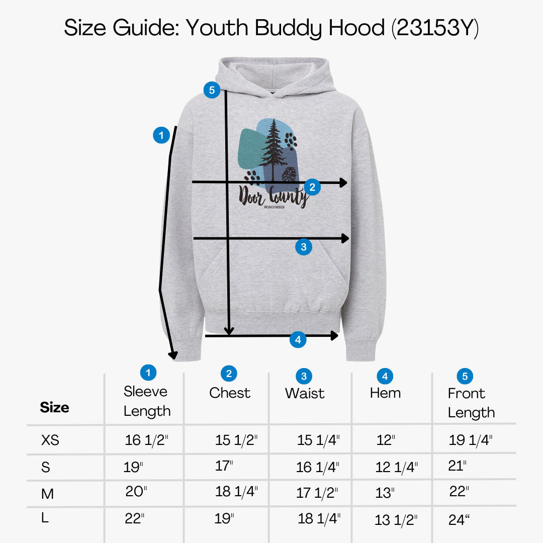 Door County Pine Cone Grey Youth Hoodie