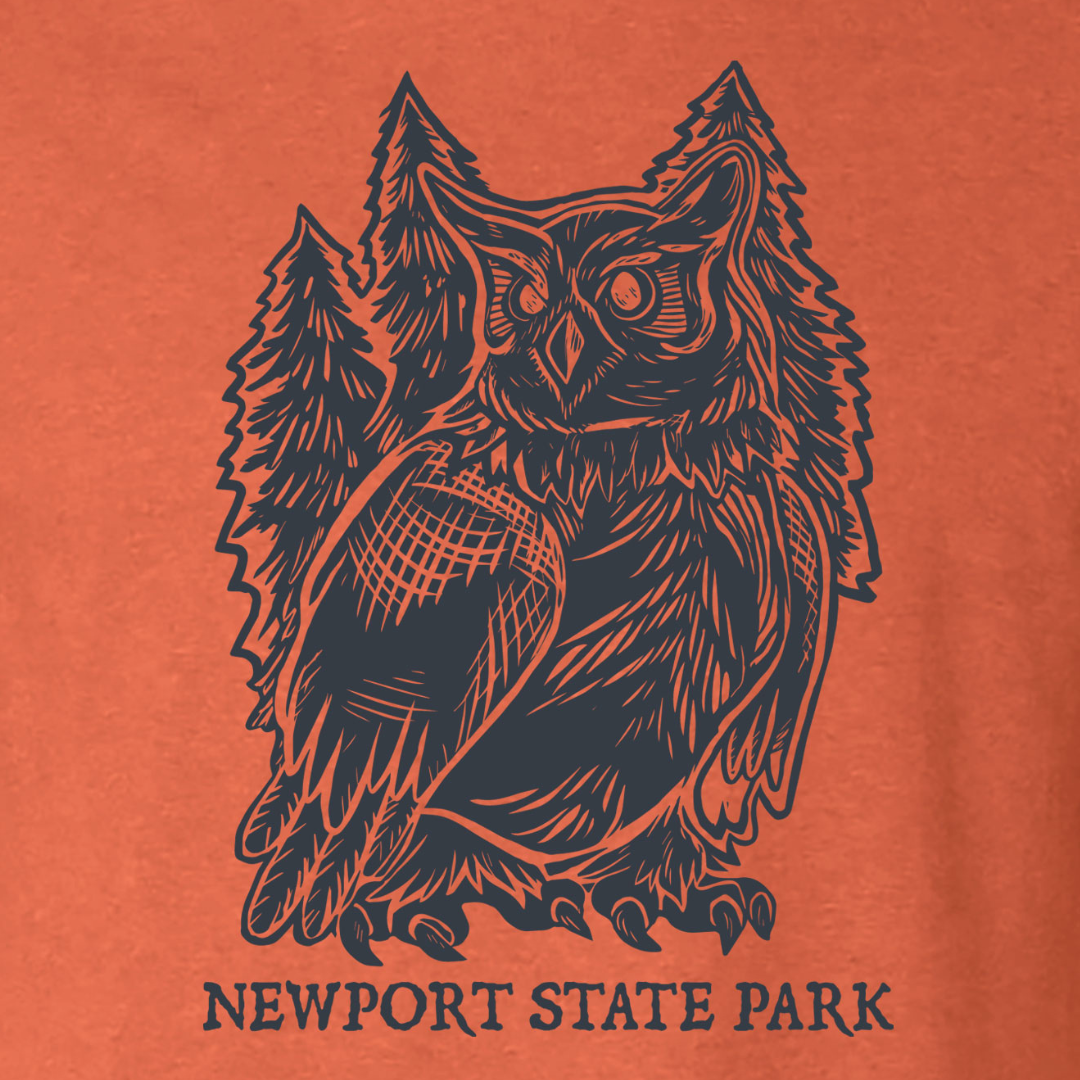 Newport State Park Owl Vintage Orange Unisex T-shirt