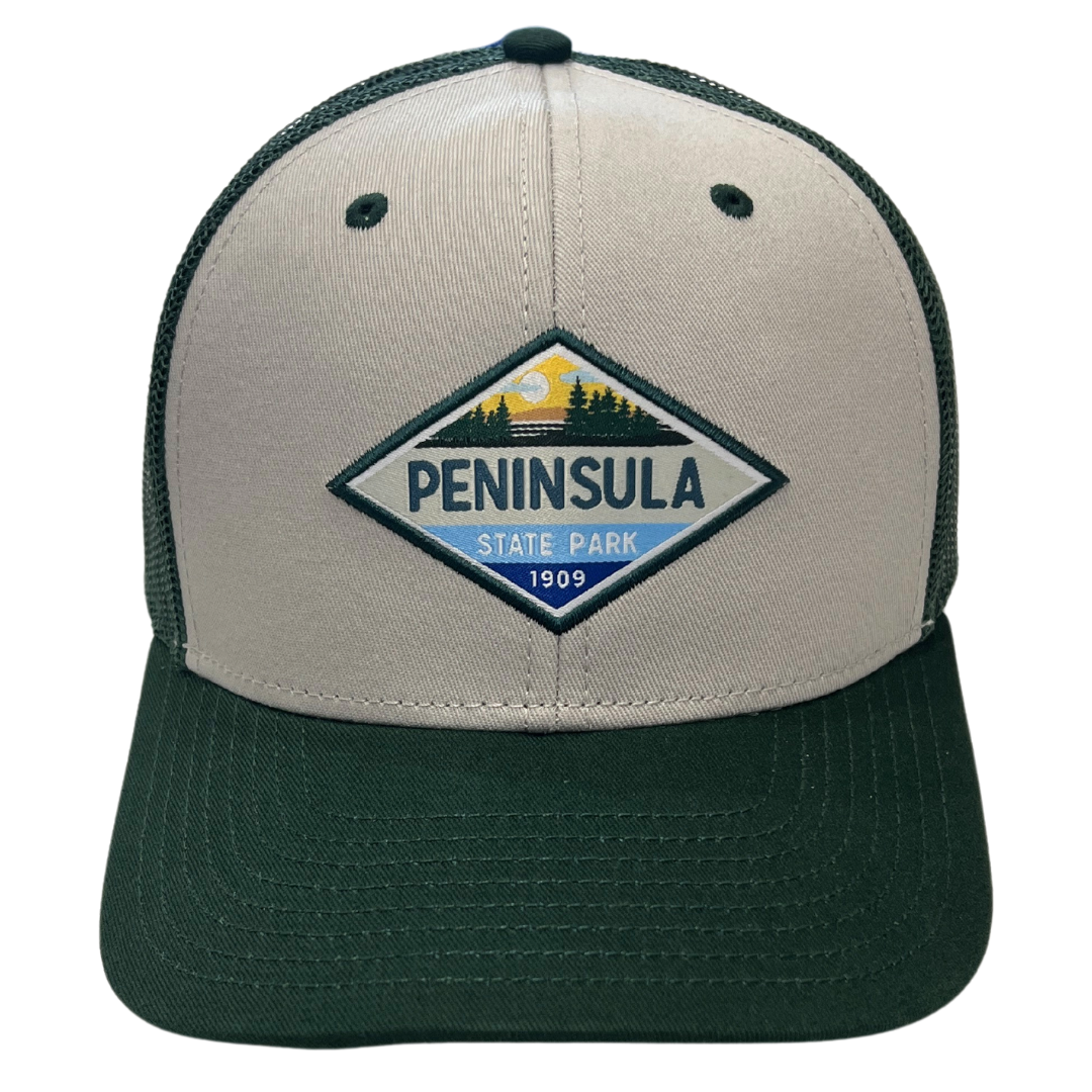 Peninsula State Park Forest Green Trucker Hat – Blue Pine Door County