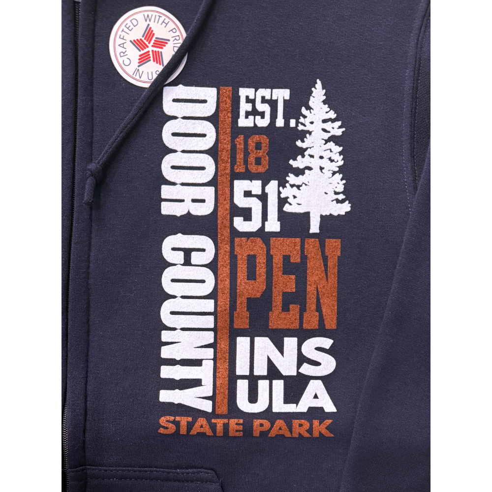 PSP Vertical Pine Navy Grey Zip Hood