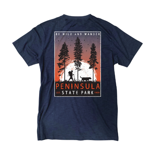 Peninsula State Park Sunset Silhouette Navy Tshirt