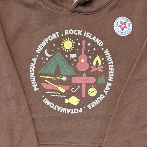 State Parks Circle Icons Chestnut Hoodie