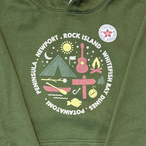 State Parks Circle Icons Moss Hoodie