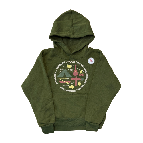 State Parks Circle Icons Moss Youth Hoodie