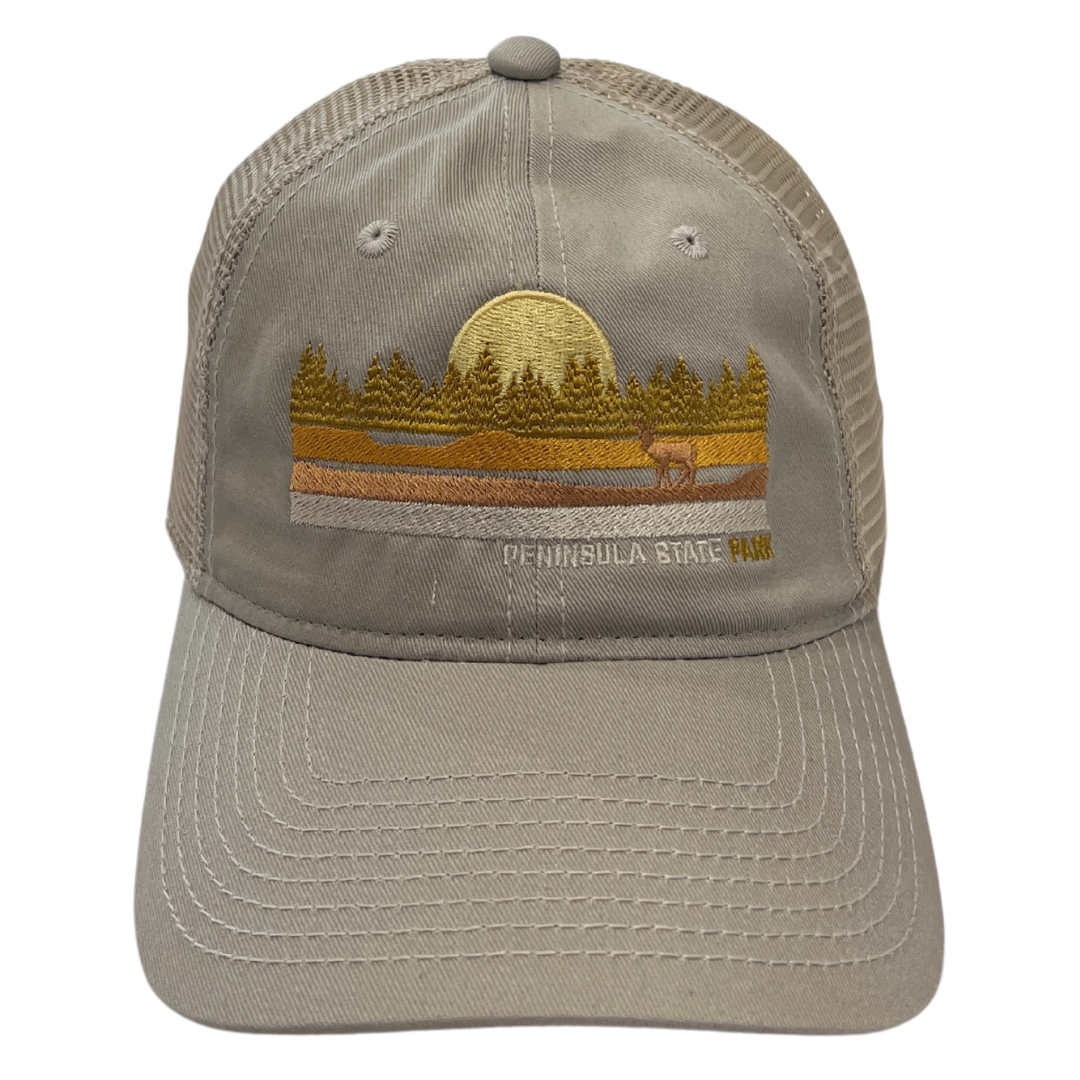 Sunset Deer Trees Peninsula State Park Ball Cap Atmosphere