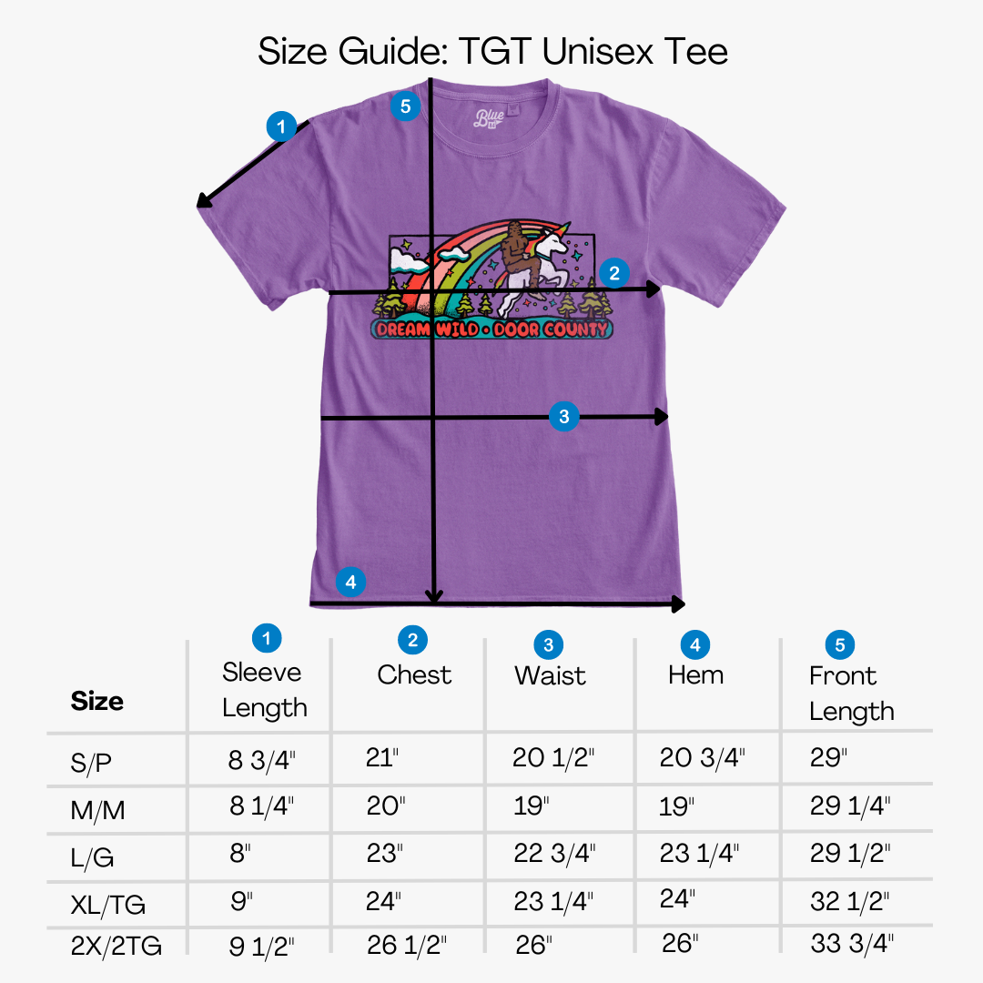 Dream Wild Door County Bigfoot Unicorn Short Sleeve T-shirt Electric Purple