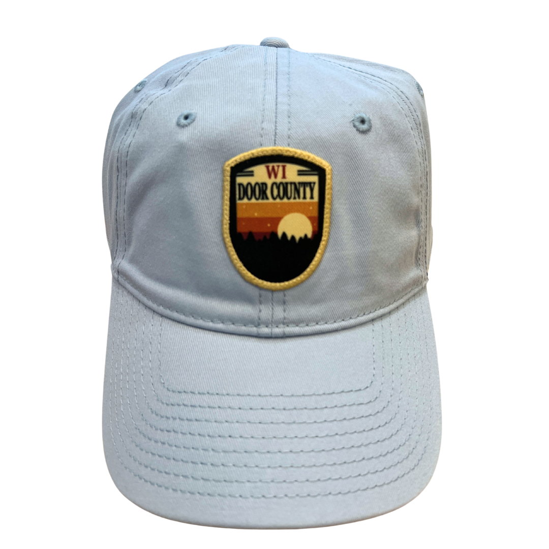 WI Door County Sunset Badge Hat Columbia Blue