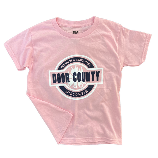 Door County Original Youth Short Sleeve T-shirt Pink