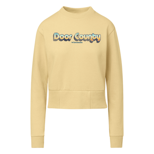 Door County Wisconsin Retro Women's Sun Ray Crew