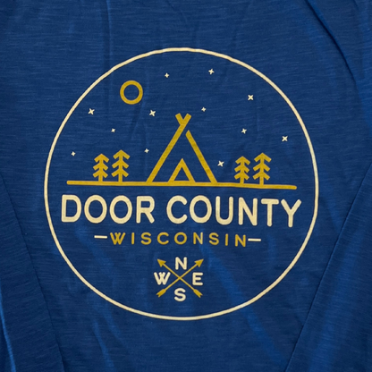 Door County WI Midnight Tent T-shirt Long Sleeve Navy