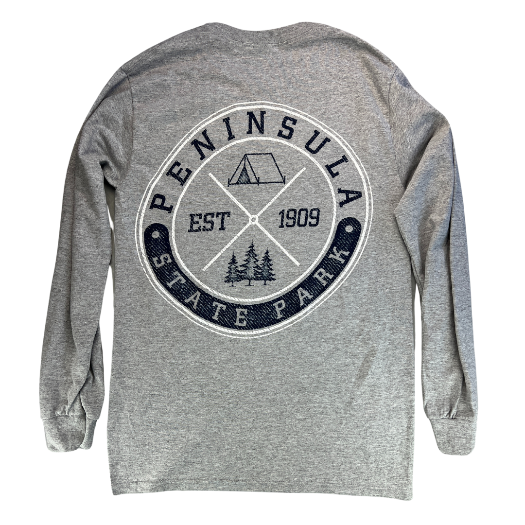 Peninsula State Park T-shirt Long Sleeve Sport Grey