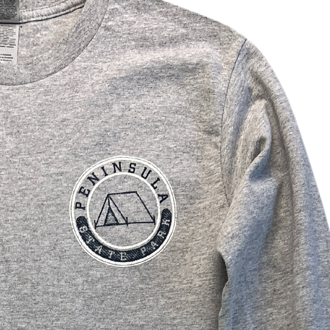 Peninsula State Park T-shirt Long Sleeve Sport Grey