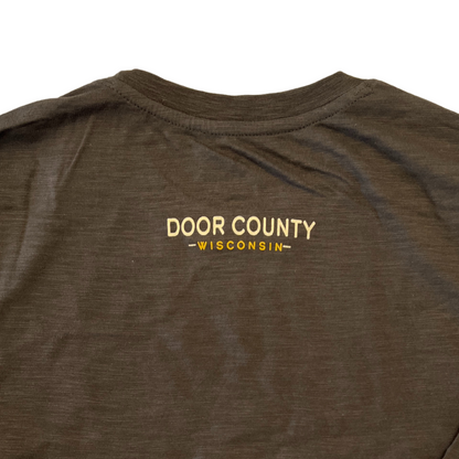 Door County WI Midnight Tent T-shirt Long Sleeve Turkish Coffee