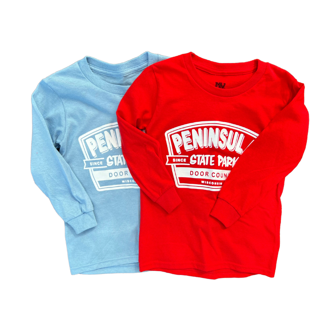 Peninsula State Park Since 1909 Youth Long Sleeve T-shirt Sky Blue