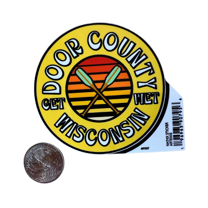 Door County Wisconsin Get Wet Vinyl Sticker