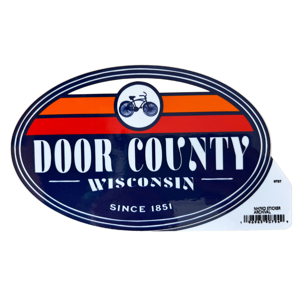 Door County Wisconsin Since 1851 Vinyl Sticker Blue Pine Door County