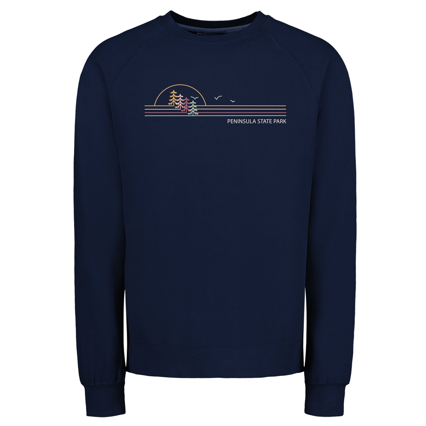Peninsula State Park Birds Trees Vintage Blue Crew