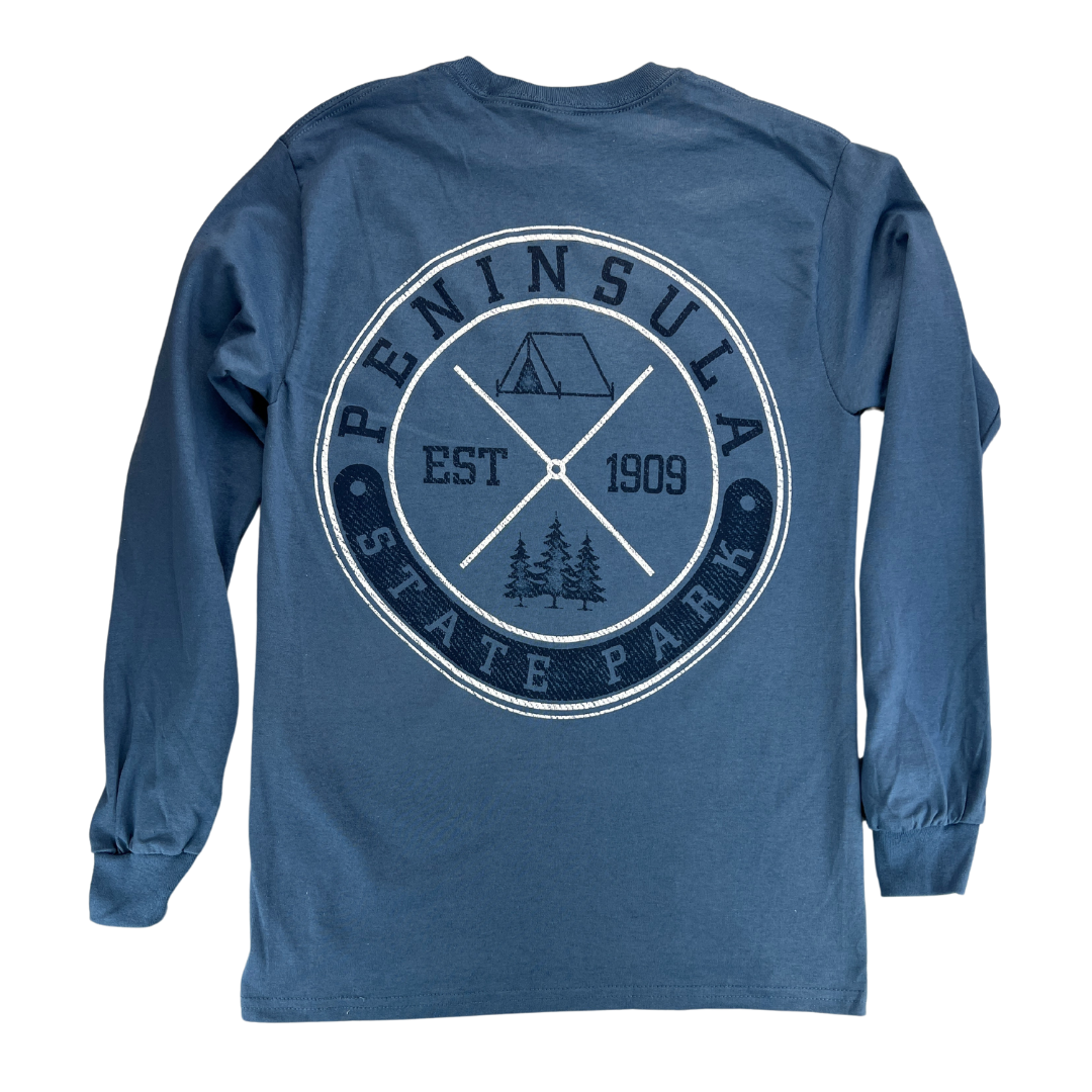 Peninsula State Park T-shirt Long Sleeve Indigo Blue