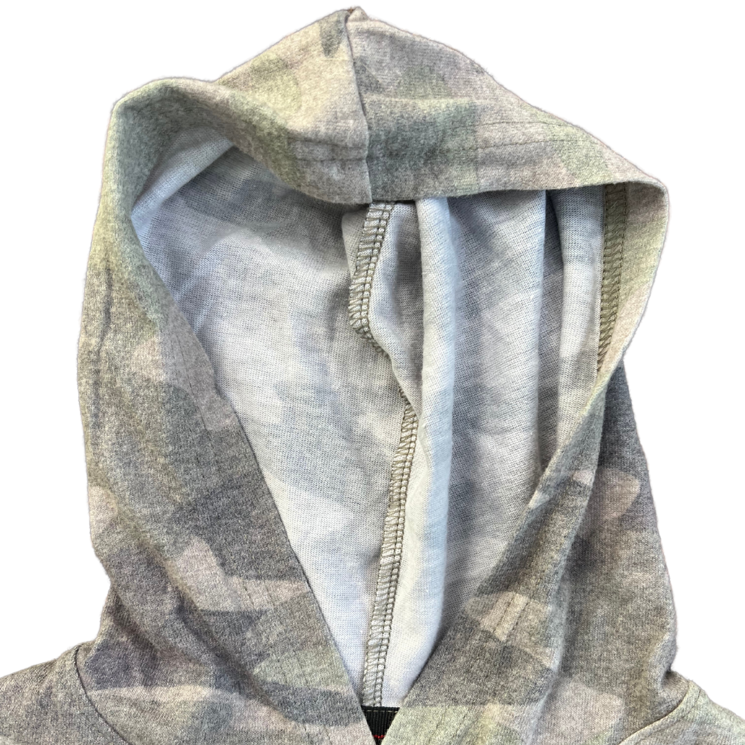 Vintage Can Label Youth Camo Hoodie