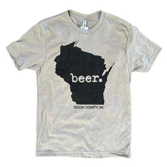 Wisconsin Beer Short Sleeve T-shirt Venetian Gray