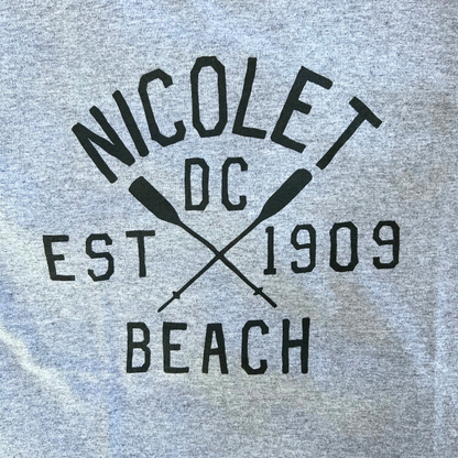 Nicolet Beach Est 1909 Short Sleeve T-shirt Heather Gray