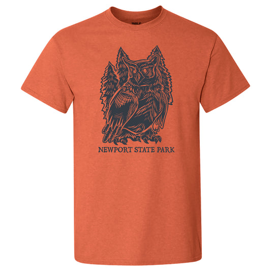 Newport State Park Owl Vintage Orange Unisex T-shirt