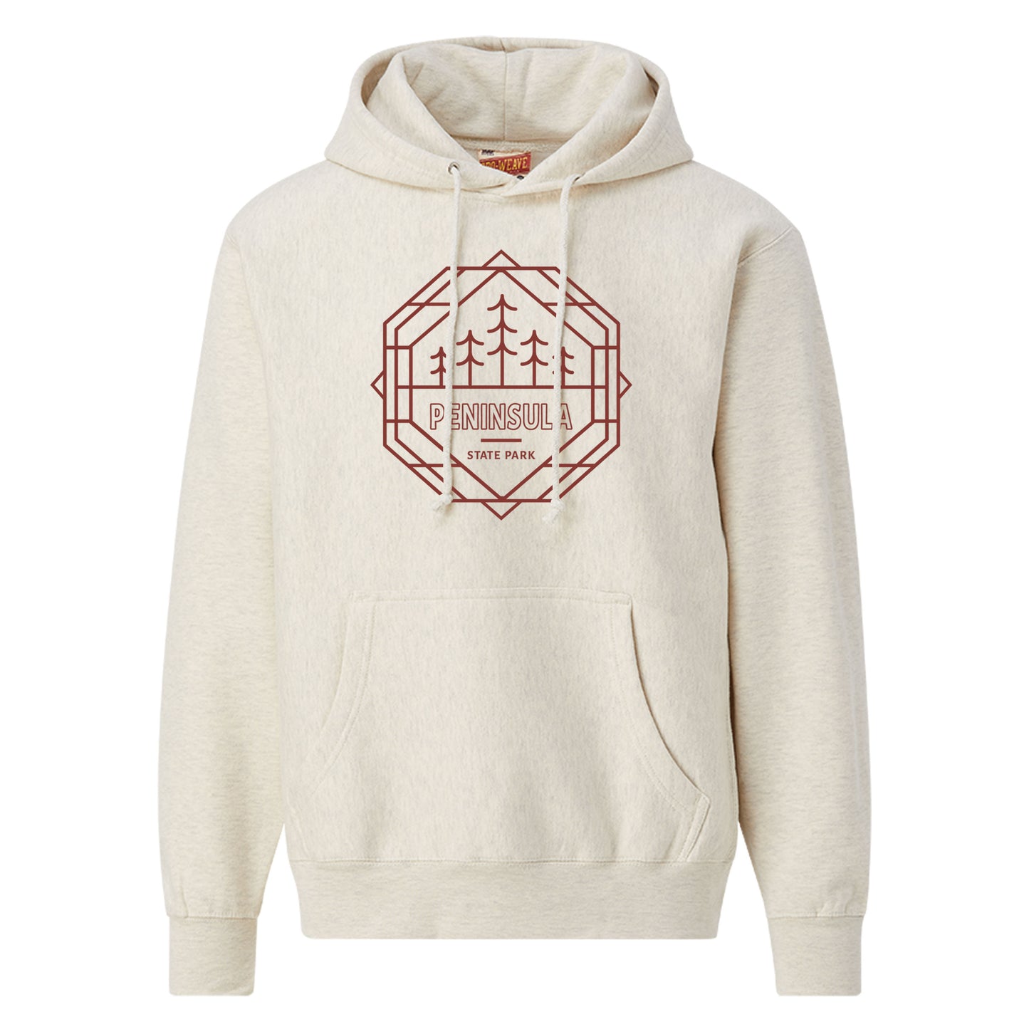 Peninsula State Park Hexagon Trees Oatmeal Hoodie