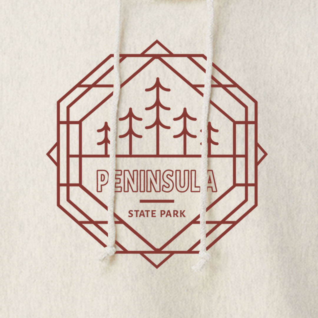 Peninsula State Park Hexagon Trees Oatmeal Hoodie