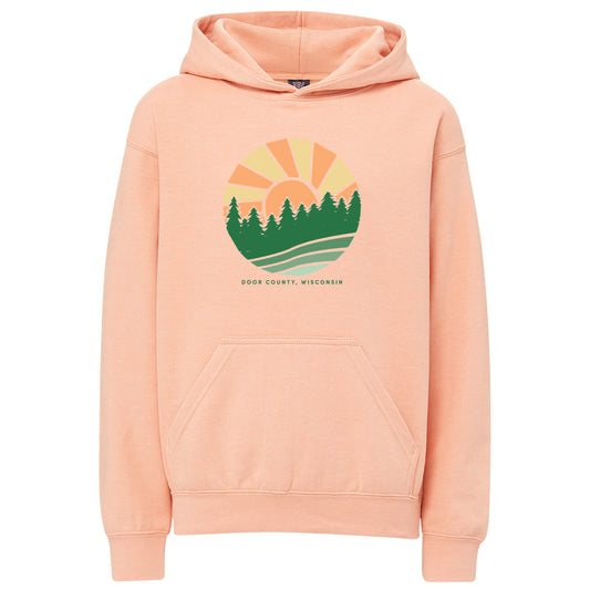 Door County Sun Pines Cameo Pink Youth Hoodie