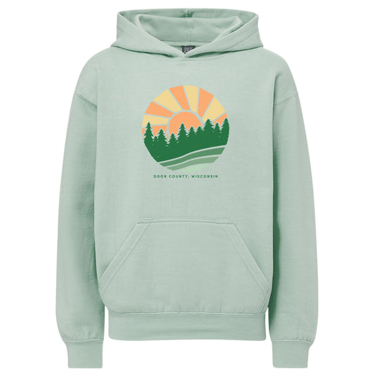 Door County Sun Pines Greenstone Youth Hoodie