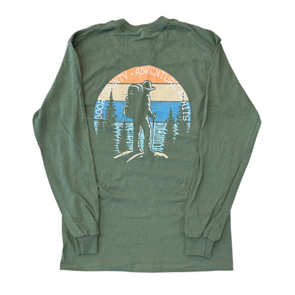 DC Adventure Awaits Military Green LS Tee