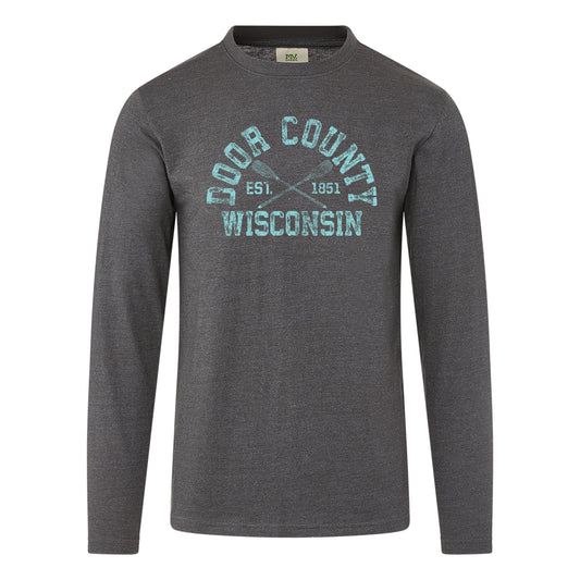 DC Crossed Oars Longsleeve Charcoal Tee