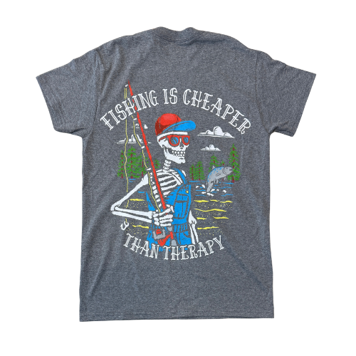 DC Fishing Is Cheaper Graphite Heather Tee