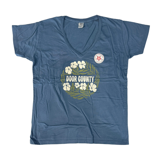 DC Flowers Denim V-neck Tee