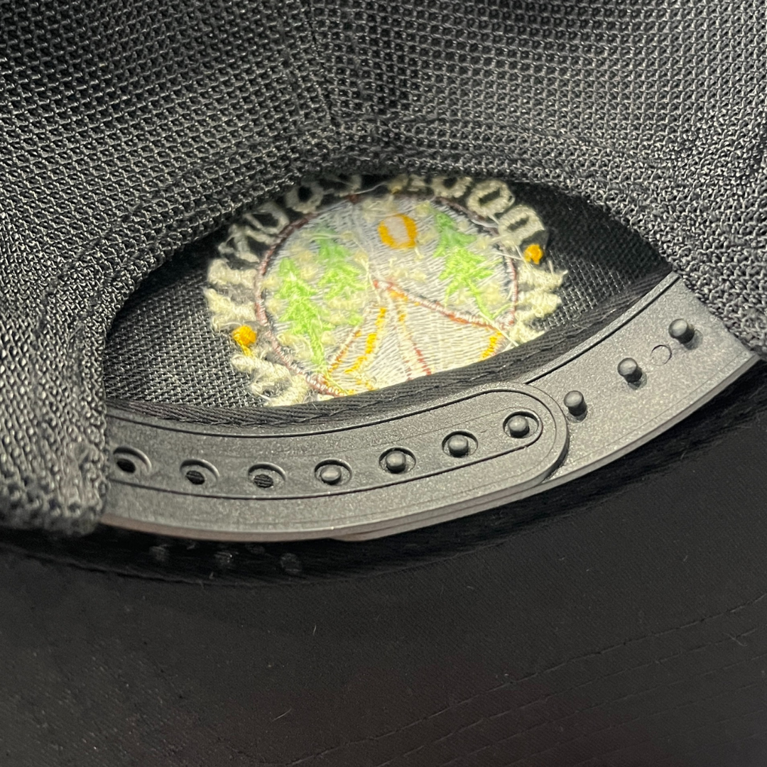 Door County Camp Peace Sign Trucker Hat Black