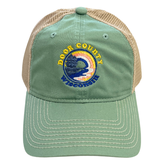 Door County Circle Reflection Greenstone Ball Cap