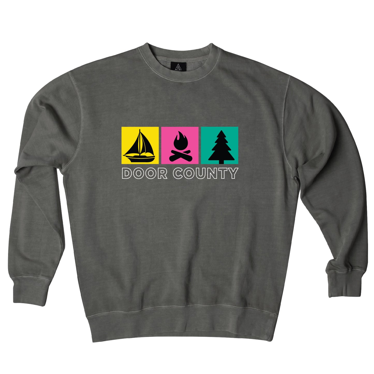 Door County Color Block Icons Charcoal Crew