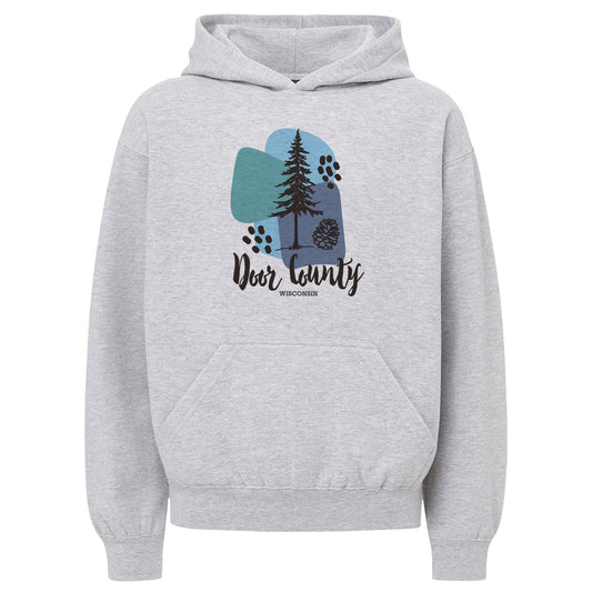 Door County Pine Cone Grey Youth Hoodie