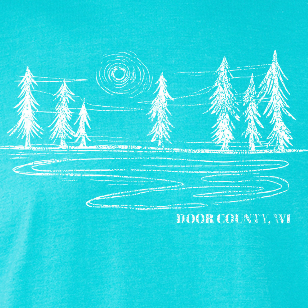 Door County Pine Trees Turquoise Unisex T-shirt