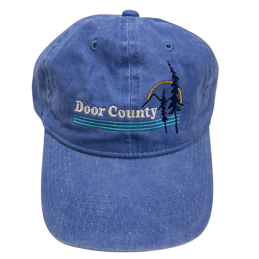 Door County Pines Washed Ball Cap Blue