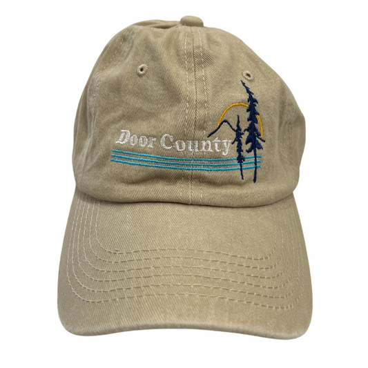 Door County Pines Washed Ball Cap Natural