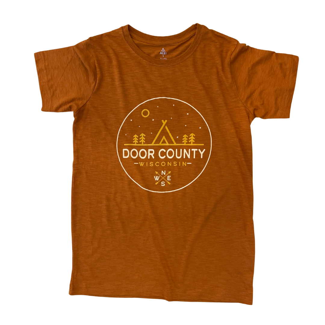 Door County WI Midnight Tent T-shirt Autumn